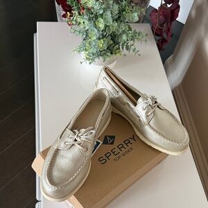Sperry Metallic Gold/Silver Boat Shoes